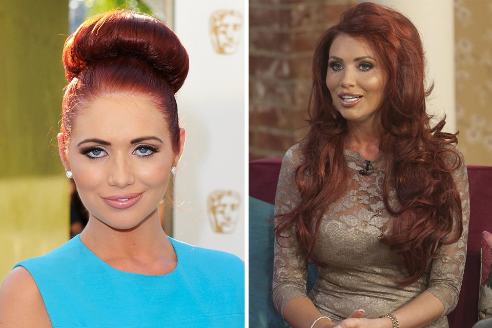 Fresh faced Amy Childs (left) looks very different now
