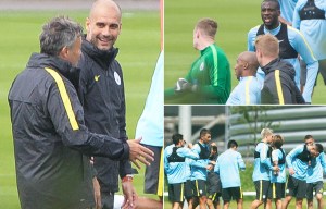 Pep Guardiola puts Man City stars through their paces as new boss checks in to oversee first training session