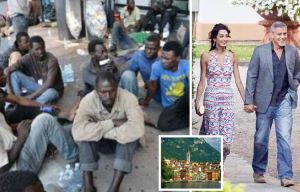 Massive migrant camp springs up close to George Clooney's £7.5million Lake Como hideaway
