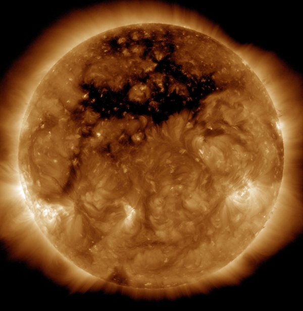 The current hole appears in the top of this image