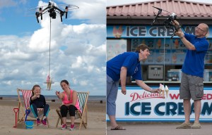 Seaside ice cream shop offers drone delivery service to beach-goers