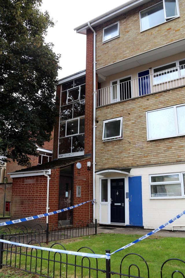 the maisonette which has been sealed off by police after a couple aged 20 and 26 were arrested for alleged attempted murder of their three month old baby son