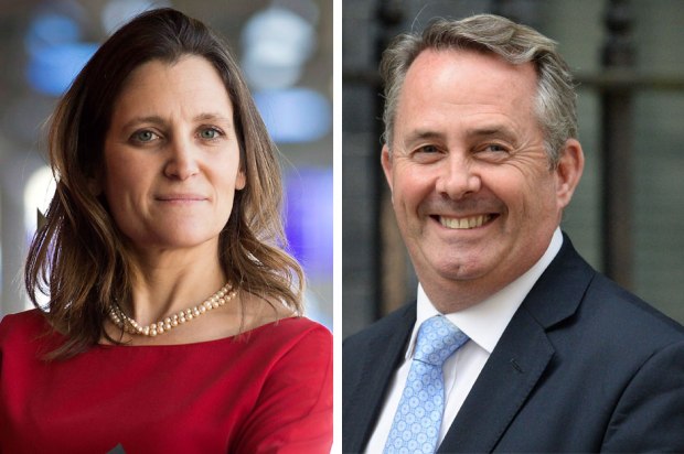 Liam Fox and Chrystia Freeland
