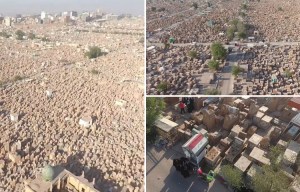 Drone footage captures graveyard in Iraq where FIVE MILLION bodies are buried