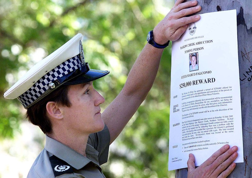 Missing notices were still being circulated 10 years on from Mr Falconio's death as his body has never been found