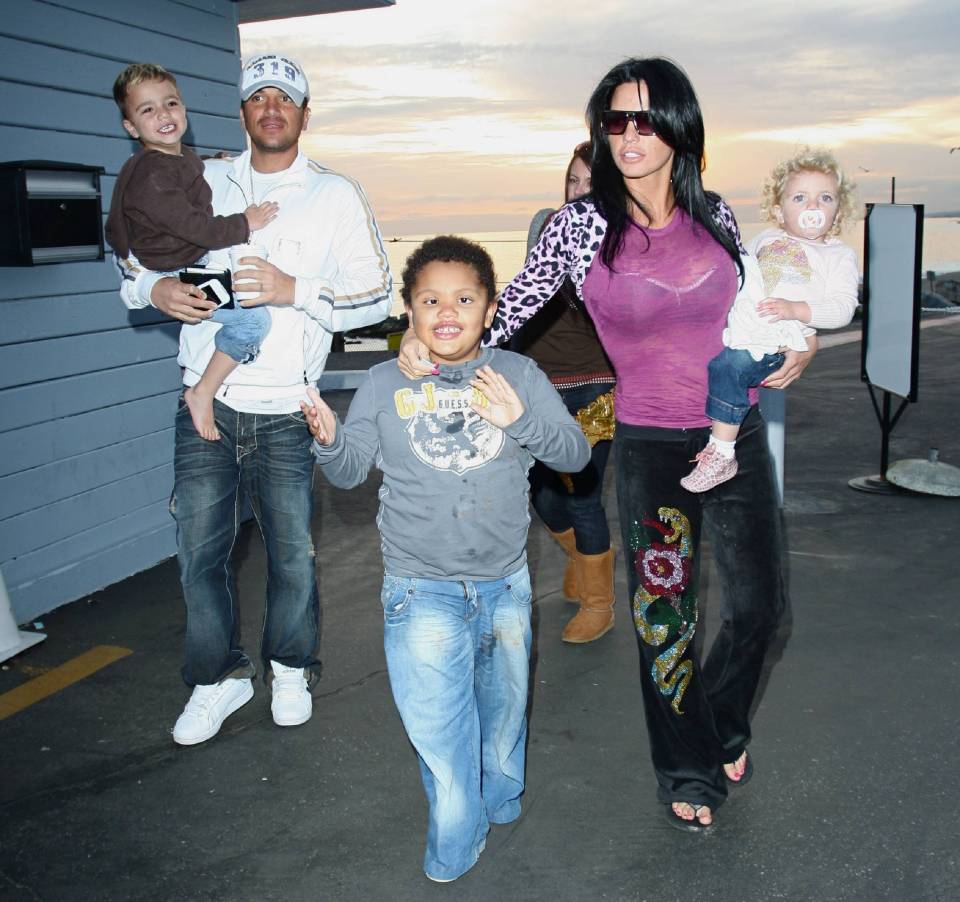 With Harvey, ex-wife Katie Price and their children Princess and Junior 