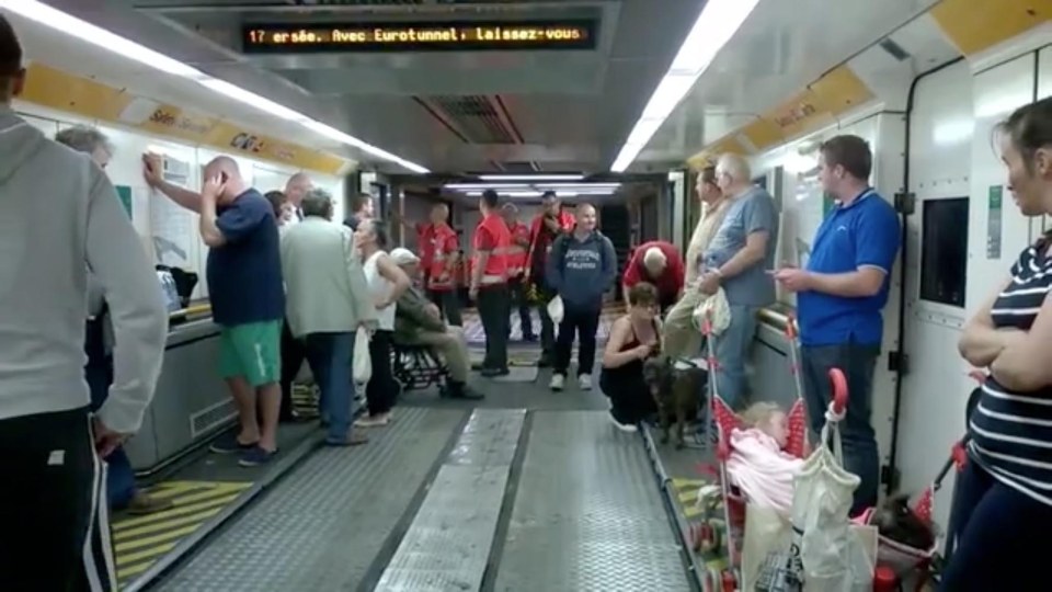 Travellers were evacuated from the train and sent down the central passageway on foot