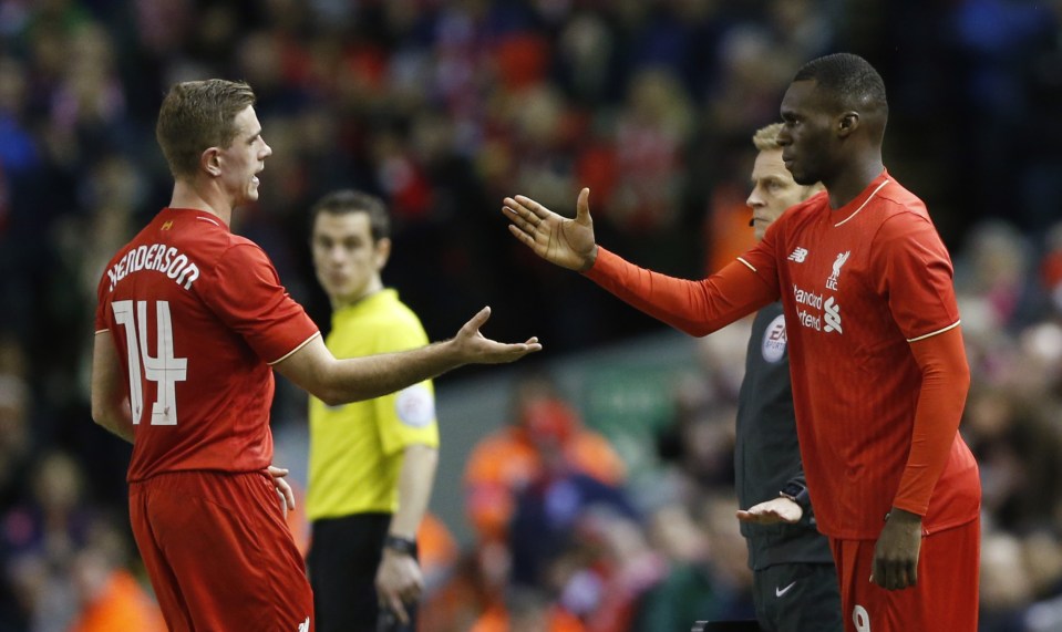 Football Soccer - Liverpool v Stoke City - Capital One Cup Semi Final Second Leg - Anfield - 26/1/16 Liverpool's Jordan Henderson is substituted by Christian Benteke Action Images via Reuters / Carl Recine Livepic EDITORIAL USE ONLY. No use with unauthorized audio, video, data, fixture lists, club/league logos or "live" services. Online in-match use limited to 45 images, no video emulation. No use in betting, games or single club/league/player publications. Please contact your account representative for further details.