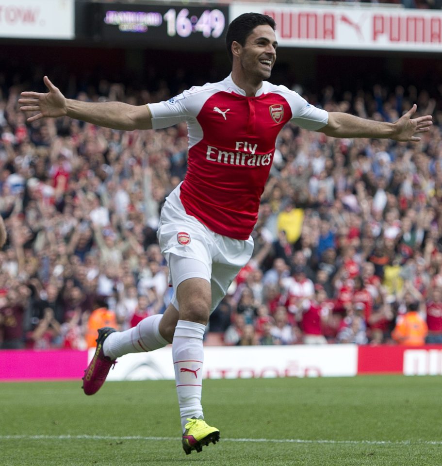 Mikel Arteta scored on his last game for Arsenal in the 4-0 win over Aston Villa