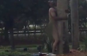 Shocking video shows naked man having sex with a tree in broad daylight in Florida