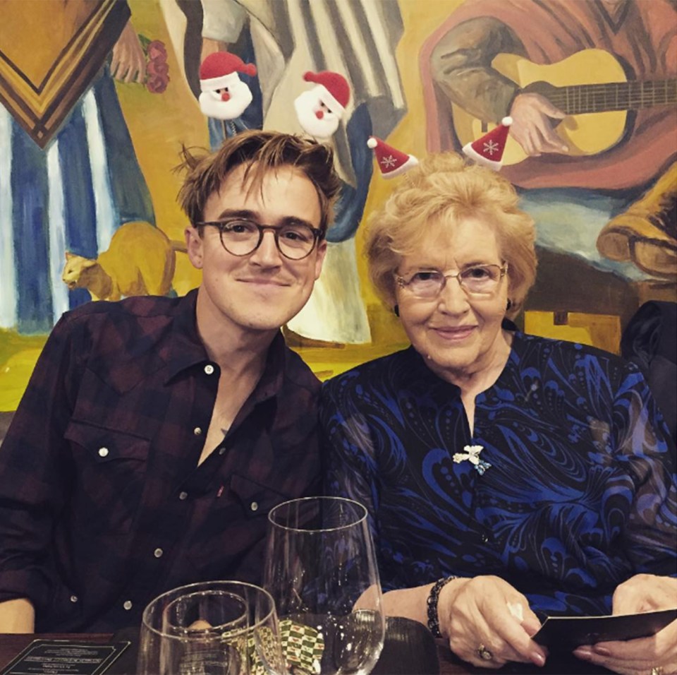 Tom was in the festive spirit at his surprise party 