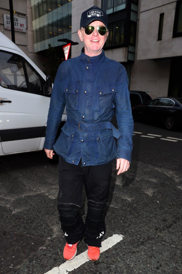 Evans arrives at the BBC studios this morning after resigning from Top Gear