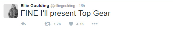 Ellie Goulding suggested she could take the reins
