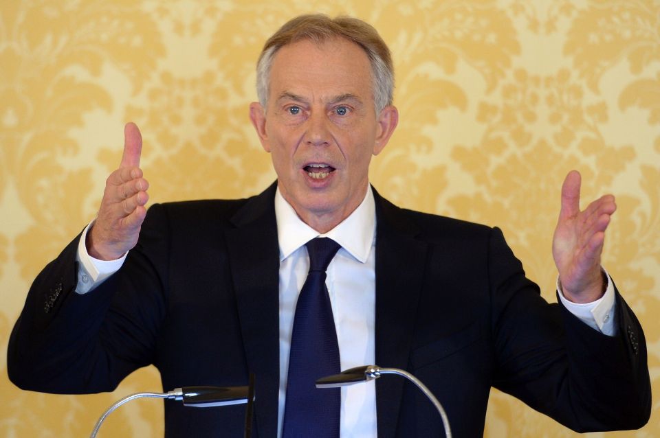 Former Prime Minister Tony Blair speaks