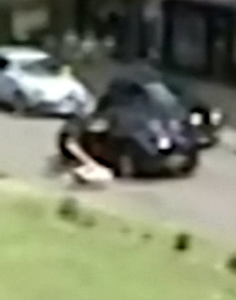 As the thief drivers away, the courageous teen throws herself out of the car onto the road
