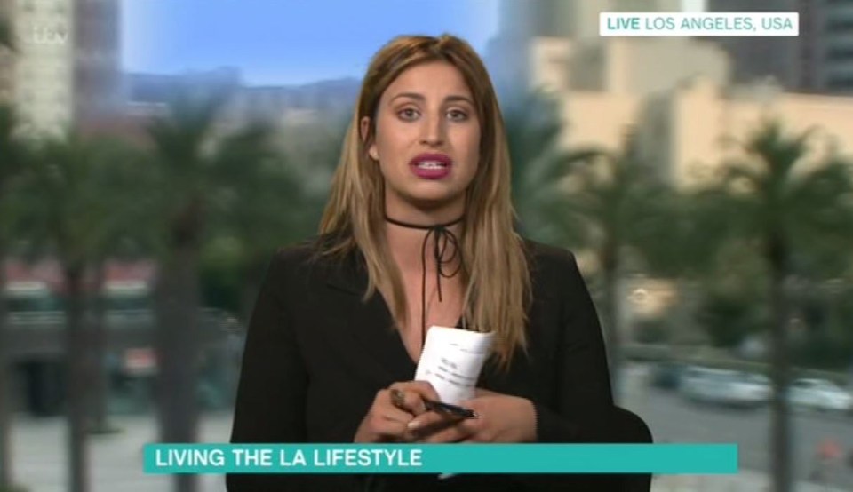 Ferne McCann hosted her showbiz segment with a bunch of receipts as cue cards 