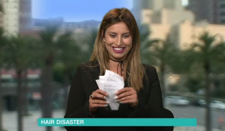 Ferne showed off her 'cue cards'