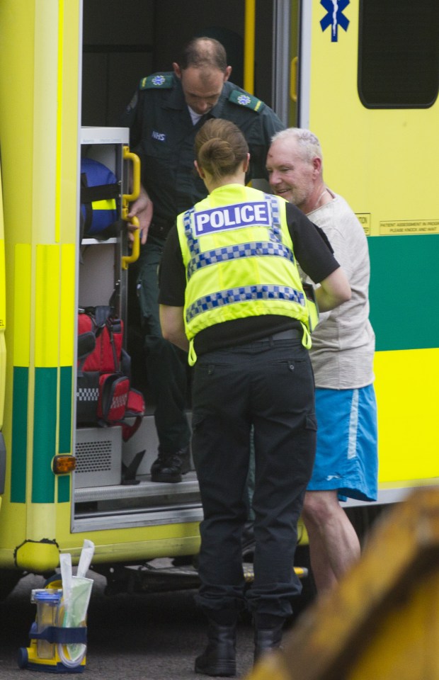Gazza ataken away in an Ambulance