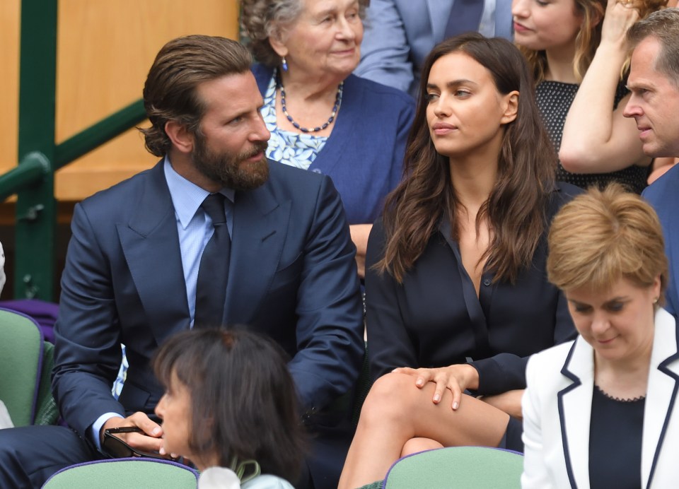 Bradley and Irina were seated just rows away from Suki at Wimbledon and appeared to have a row