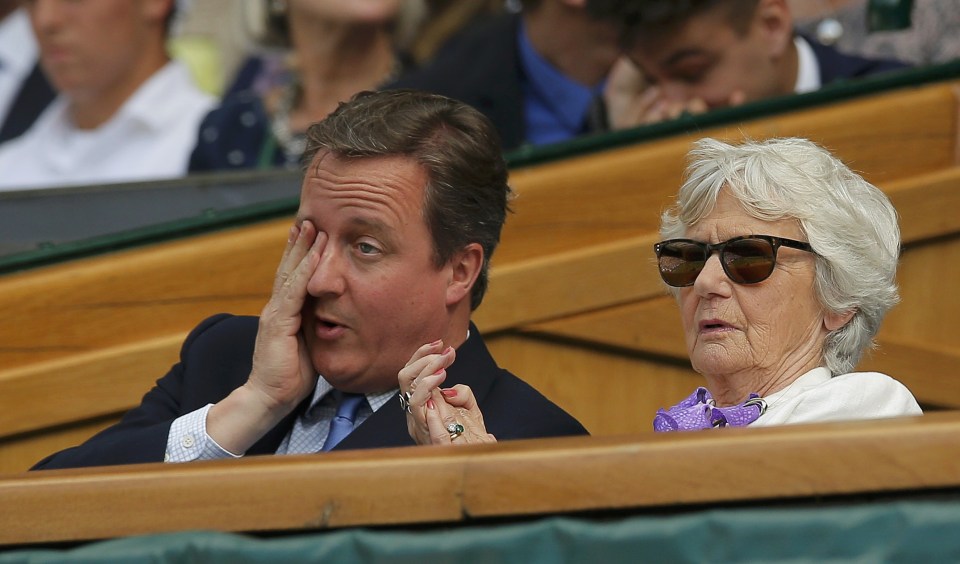 David Cameron and his mum Mary were in attendance in the royal box