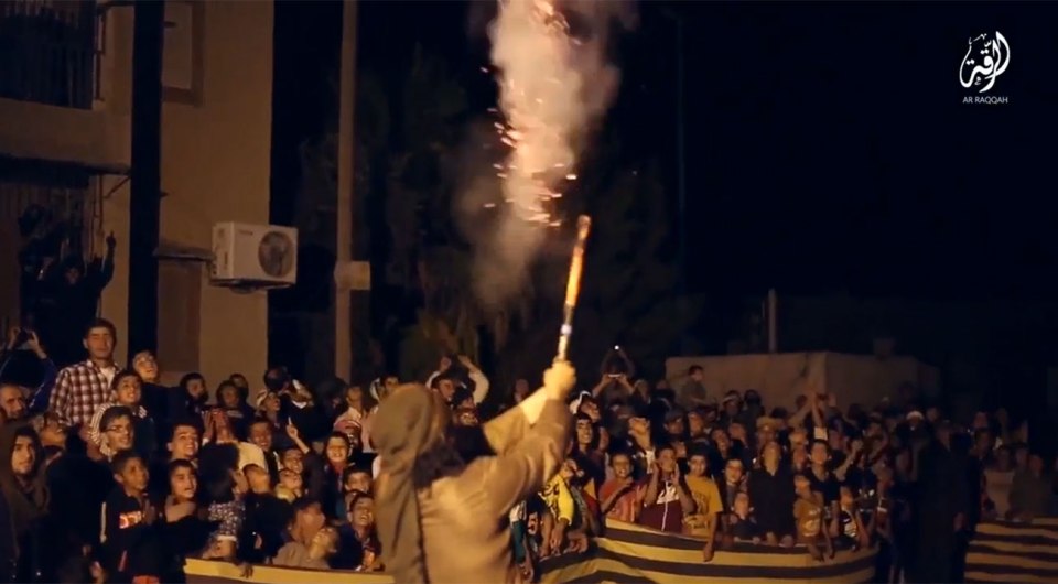 Much to the crowds' amusement, a fireworks display was also held