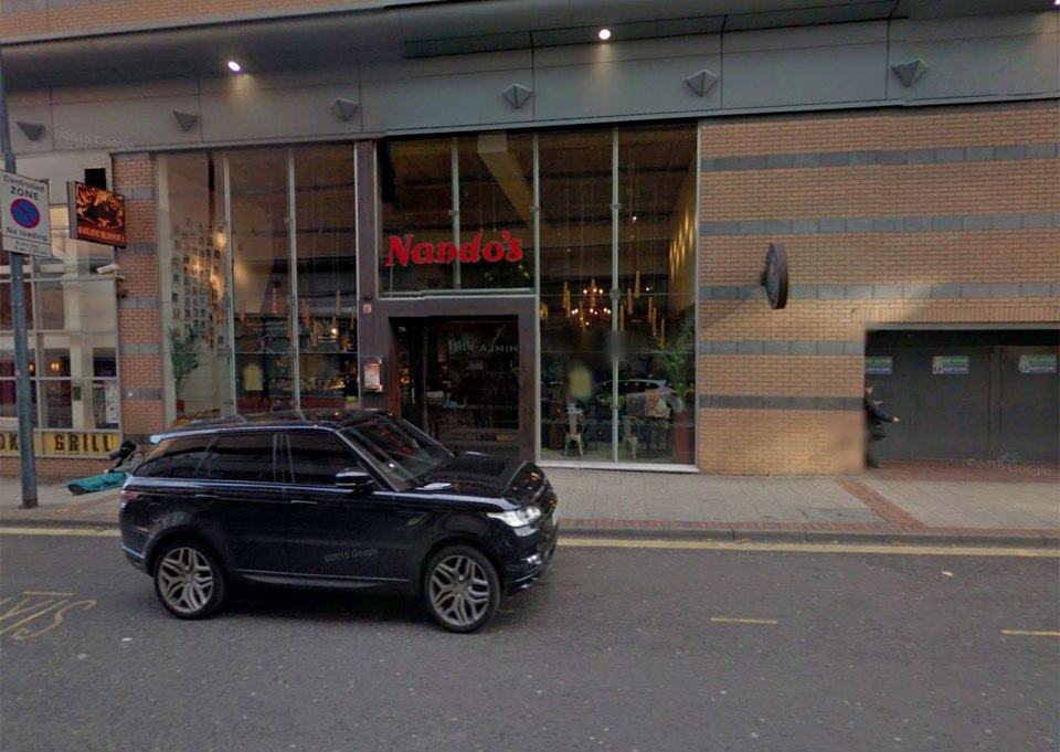The teens were having a meal here at Nando's on Bishopgate Street, Birmingham
