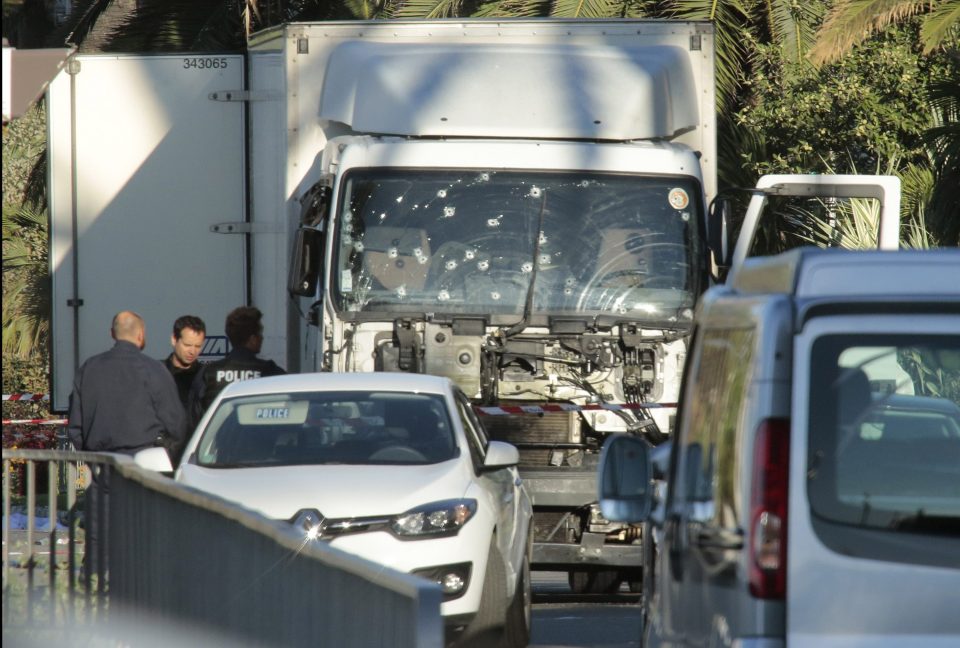 A gunman behind the wheel of a van ploughed into innocent people