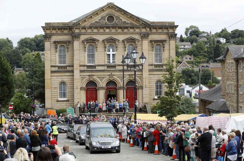 Hundreds of Jo Cox's constituents stand to watch the hearse carry the murdered MP through Batley