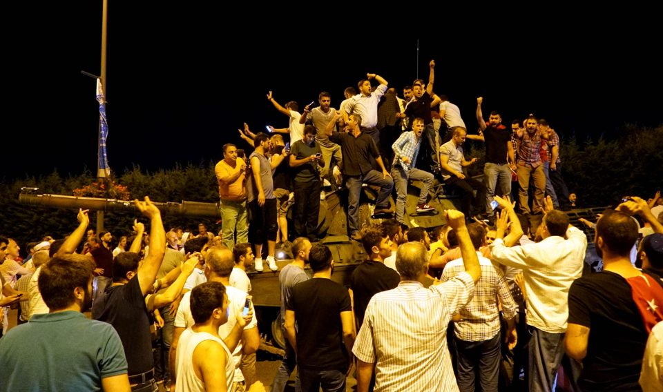 People have jumped on top of tanks part of the coup