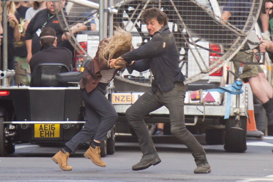 Tom Cruise filming The Mummy