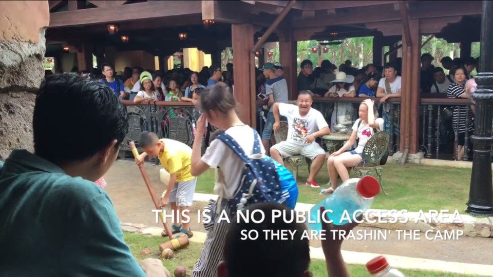 Dwayne pointed out crowds of people were sitting in an area marked 'no public access', damaging the grass
