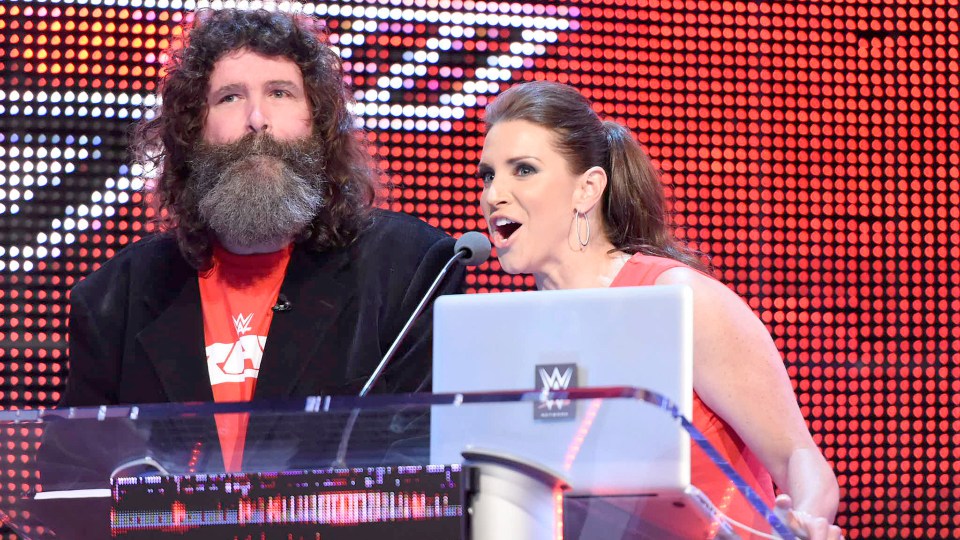 Raw commisoner Mick Foley and general manager Stephanie McMahon