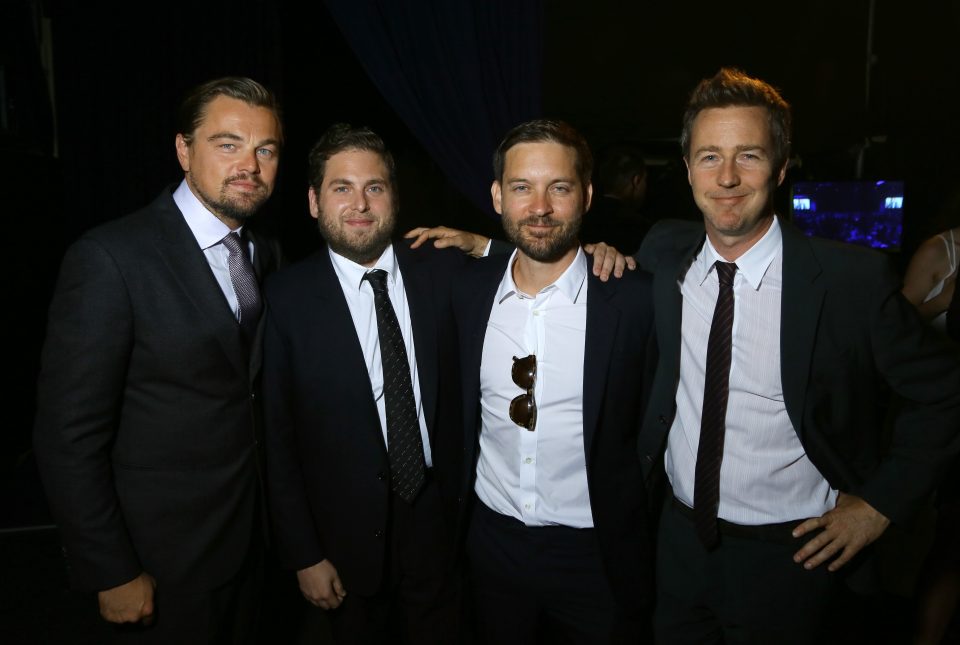 Leo and his actor pals at the fundraiser