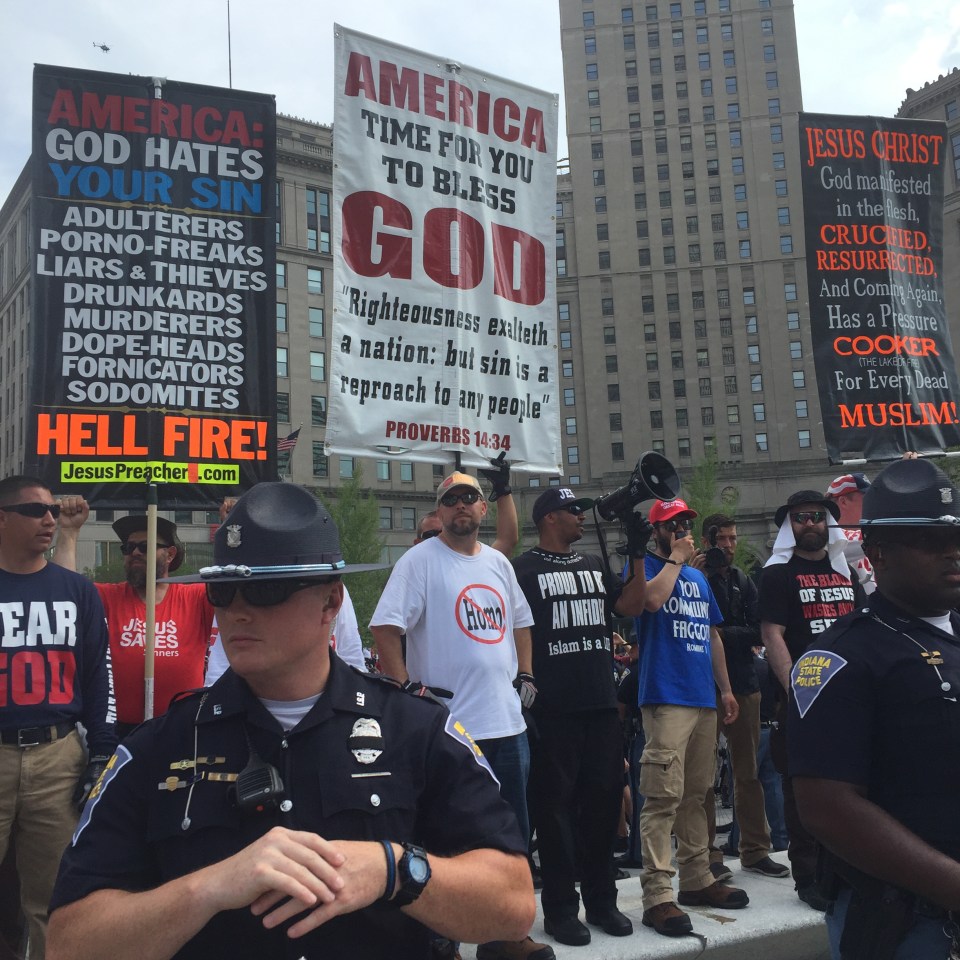 While protesters gathered outside 