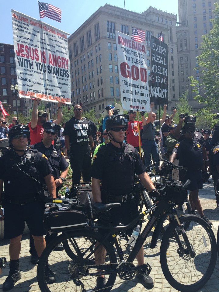 The crowd were given free lemonade by nuns and soaked up media attention