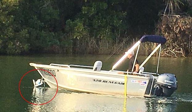 On first glance there doesn't seem to be anything wrong... but on closer inspection you can see his boat is still attached to his trailer