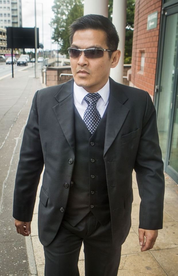 Ski instructor Somapat Sitiwatjana leaves court after giving evidence about his affair with Sarah Williams
