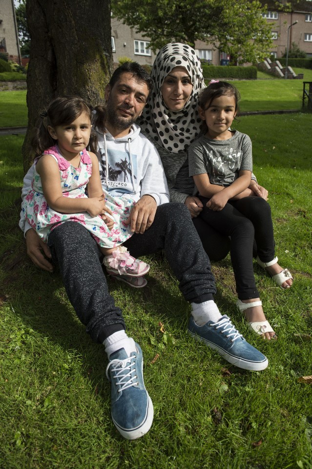 The group arrived on the Isle of Bute after fleeing bombings and bloodshed in their homeland