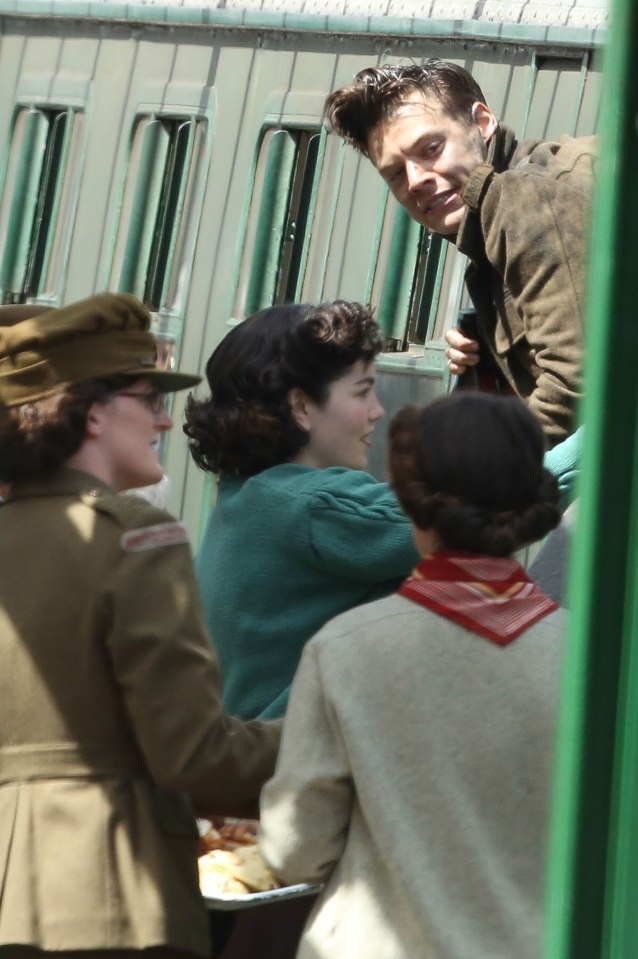 Harry Styles in costume seen filming Dunkirk in Dorset England