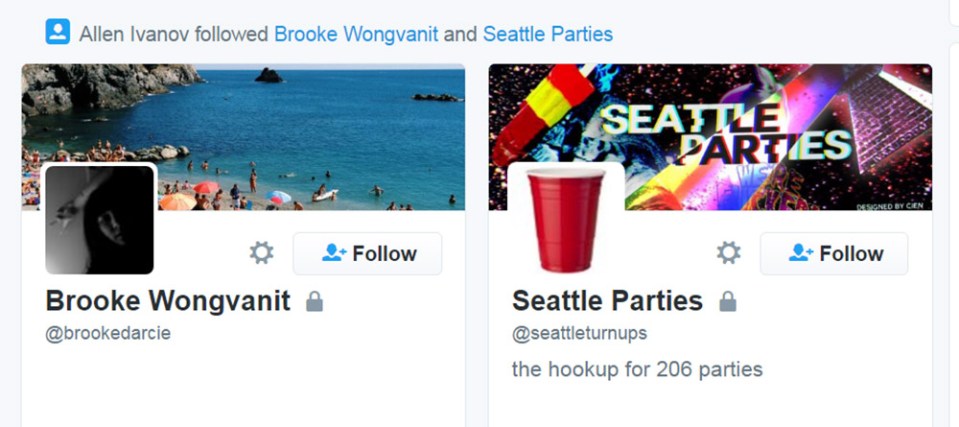 He had also recently followed an account about parties in the area