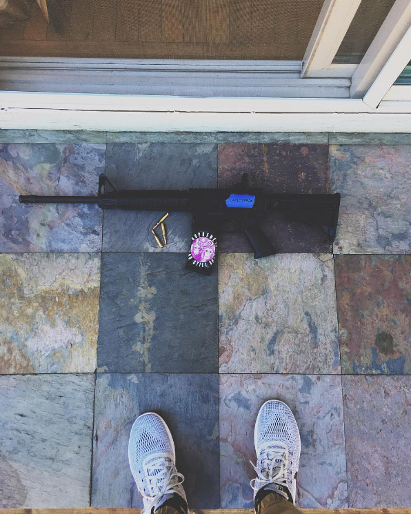 He put a picture of a gun on Instagram with three bullets next to it