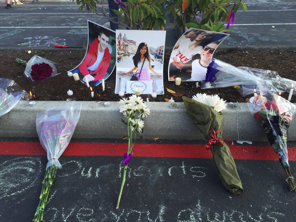 On Saturday night a vigil was held for the three victims in the city