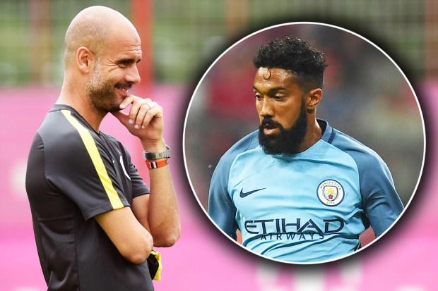 Gael Clichy and Pep Guardiola