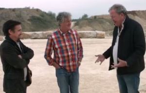 Ex Top Gear hosts Jeremy Clarkson, James May and Richard Hammond reunite in hilarious clip for new show The Grand Tour