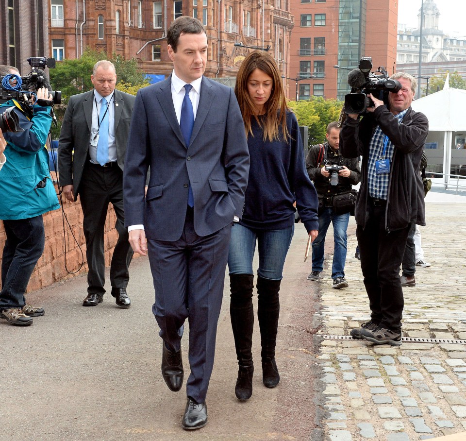 George Osborne with aide Thea Rogers.