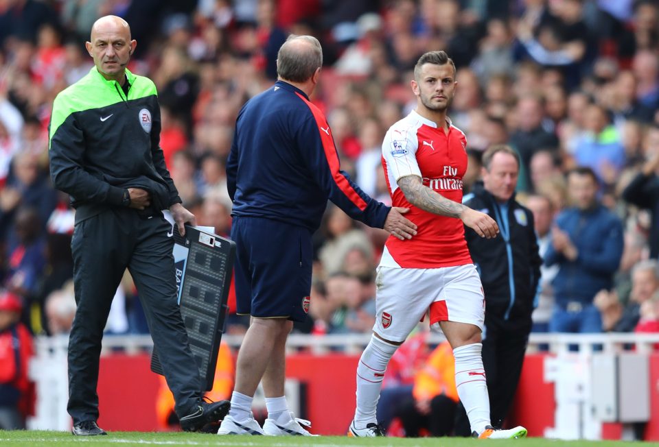 Jack Wilshere coming off the pitch in a match against Aston Villa last season