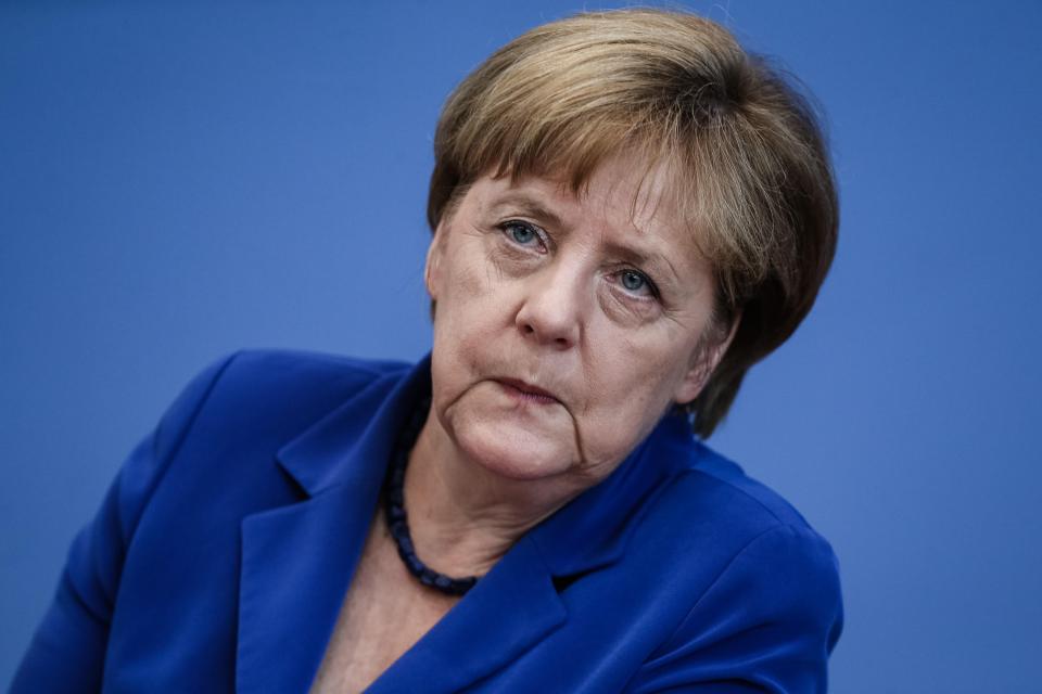 Berlin. 28th July, 2016. German Chancellor Angela Merkel attends a press conference in Berlin, Germany, on July 28. 2016. German Chancellor Angela Merkel repeated her immigration mantra "We can do it" on Thursday after recent string of attacks shocke