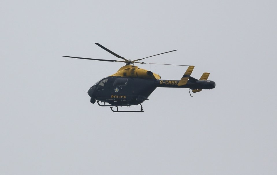 A police helicopter was seen circling above the city as the hunt for the missing teen continues