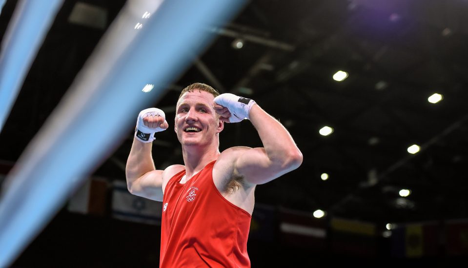 Michael O'Reilly celebrates winning gold at the European Games in Baku