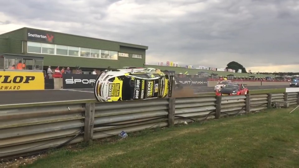 It begins rolling while skidding across the race track
